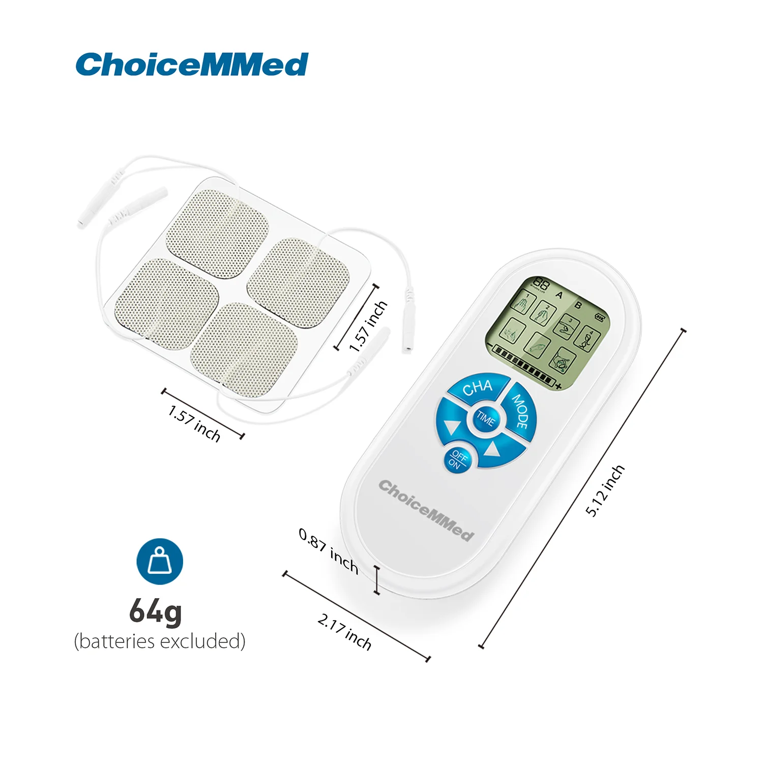 Фото ChoiceMMed Universal TENS Unit Gel Replacement Electrode Pads for Electronic Pulse Stimulators (10 Units) MDTS100 №5