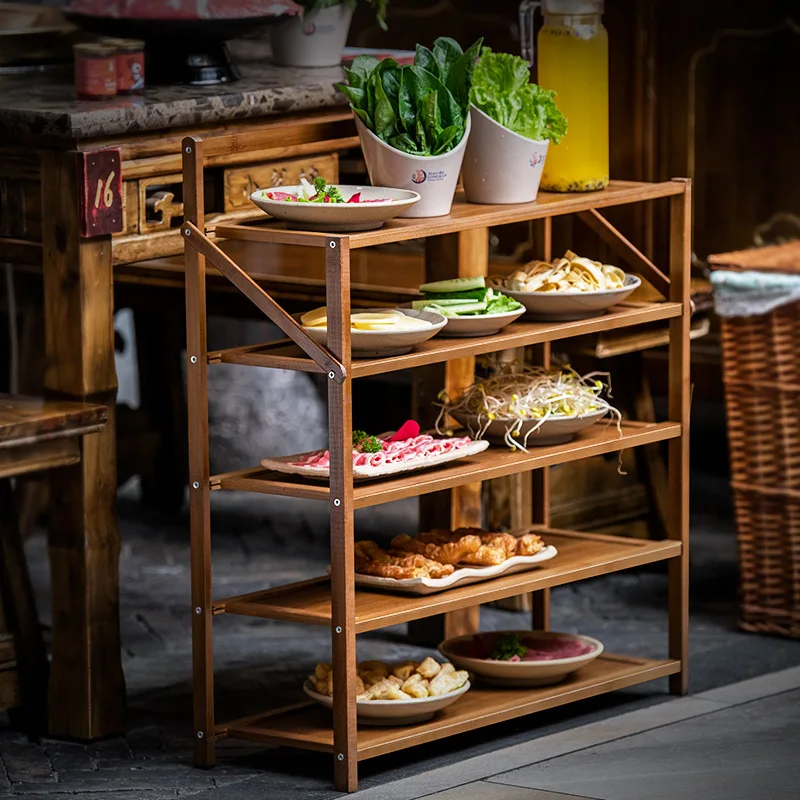 

2023 Year Aoliviya Official New Restaurant Hot Pot Restaurant Vegetable Rack Multi-Layer Dish Storage Dish Household Kitchen Sto