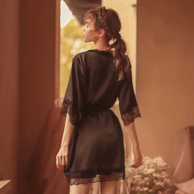 Half Sleeve Womens Pajamas Sexy Lace Lingerie Nightwear Underwear Sleepwear 2PC Suit Pajama Sets For Women Pijama Mujer