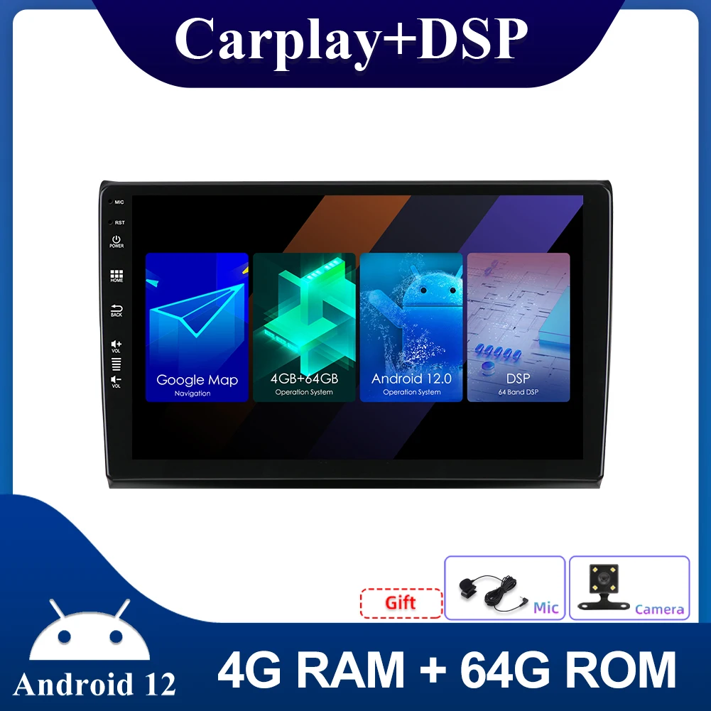 

9inch IPS 2 Din Autoradio Car Multimedia Player Android 12 For Fiat Bravo 2007-2012 360 Camera GPS BT RDS DAB 4G+64G