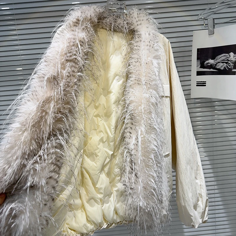 KBQ повседневное пуховое пальто со сращенными перьями для женщин кардиган с