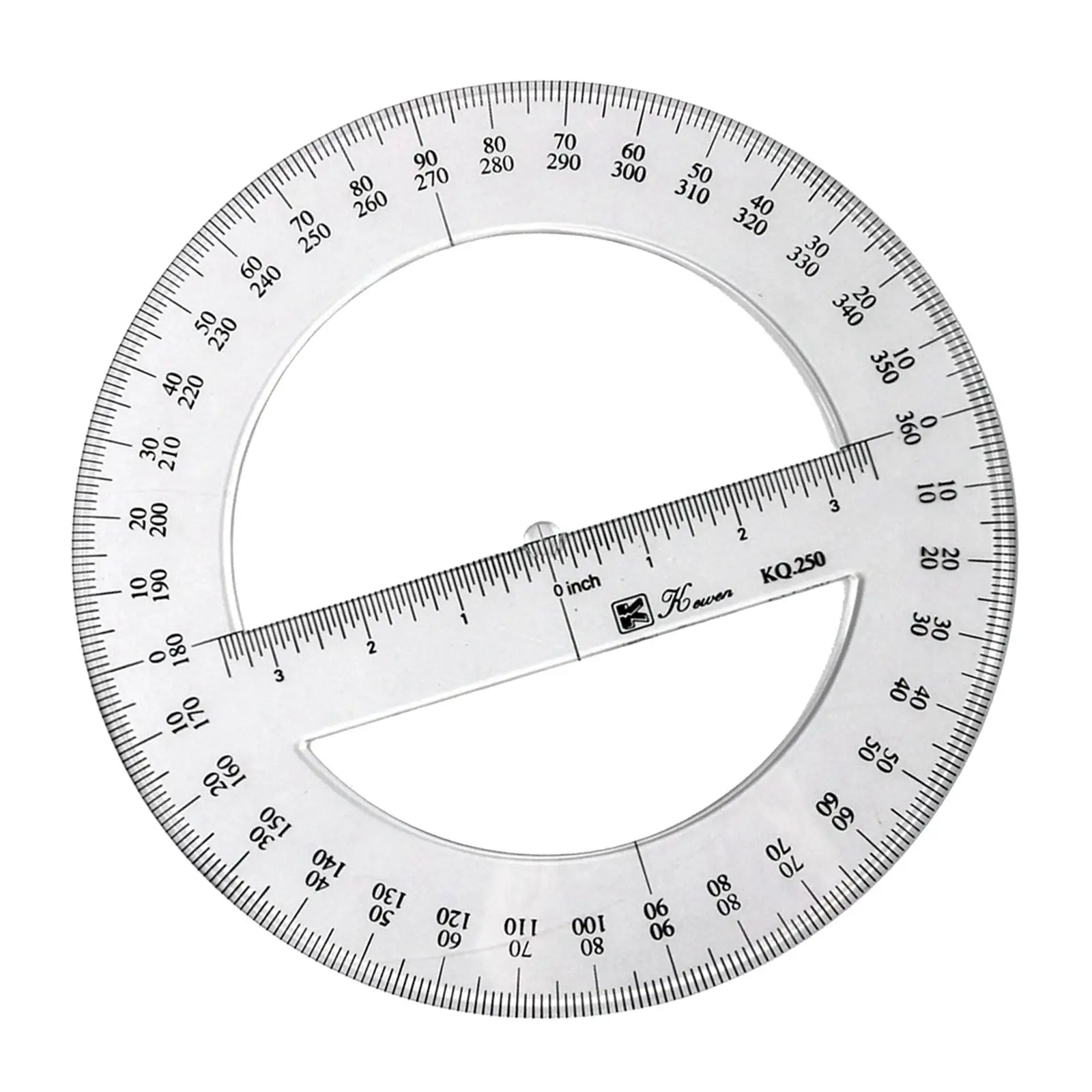 

360 Degree Protractor Arm Ruler Math Angle Measurement Template Rule Gauge Clear Large Protractors for Office Measuring Drawing