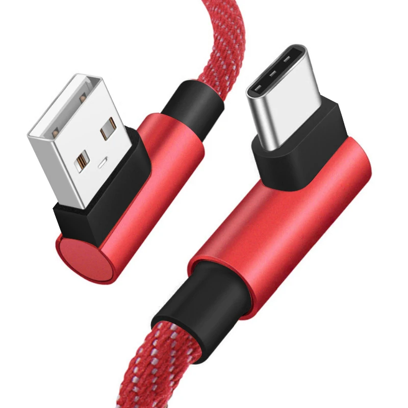 

1m Type C USB 90 Degree Fast Charging Usb C Cable Type-c Mobile Phone Charging Cables For Samsung S8 S9 Note 9 8 Xiaomi Mi8 Mi6