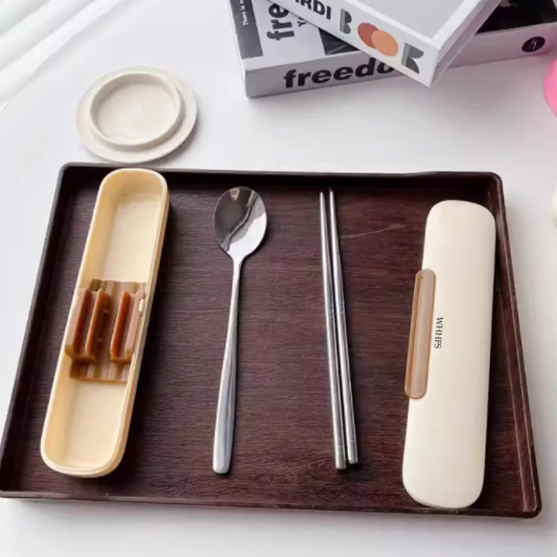 WHHFS ™ Посуда набор палочек для еды и ложек с ящиком хранения столовых приборов