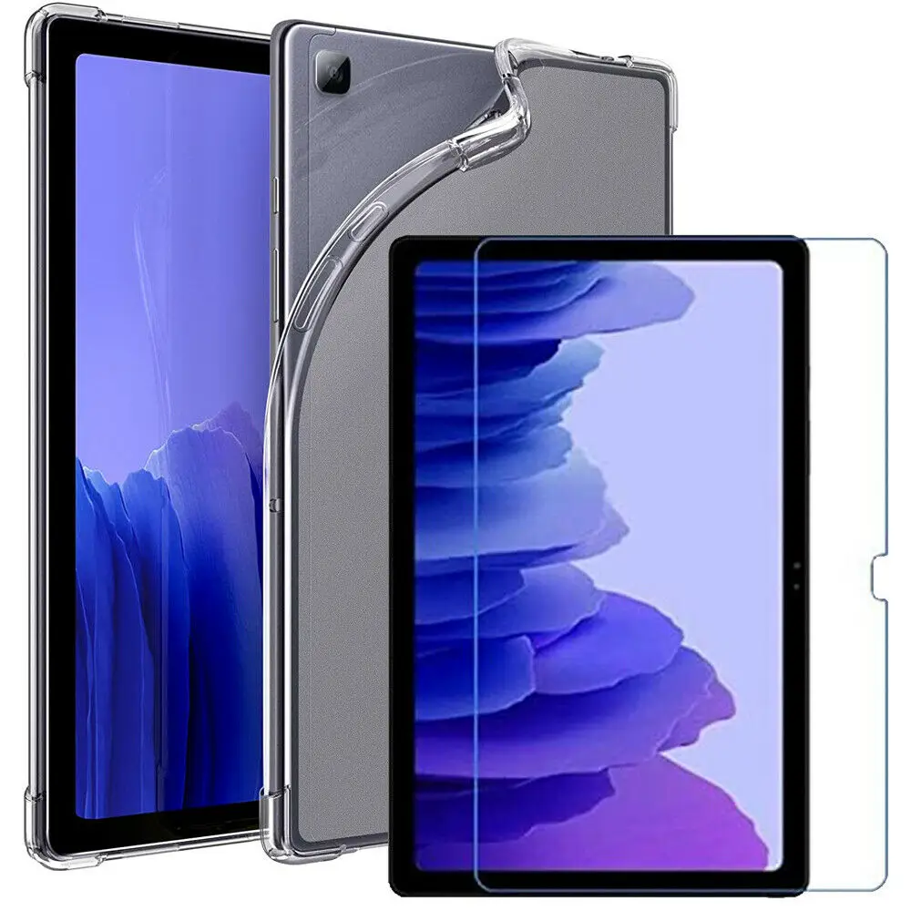 

Samsung Galaxy Tab A7 10.4" T500 T505 2020 Gel Case Tempered Glass Tablet Cover