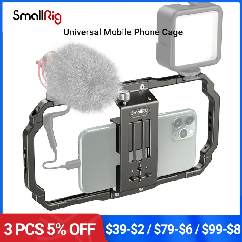 

SmallRig Universal Mobile Phone Vlogging Cage Video Shooting Phone Cage Accessories for iphone 13 Pro Filmmaking Rig 2791