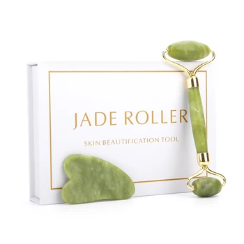 Face Massager Jade Roller for Face Lifting Tools Facial Gua Sha Jade Stone Anti-aging Wrinkle Skin Care Beauty Health Gift Box 2