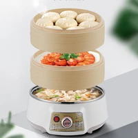 electric food steam cooker bamboo three stacks dumpling vegetable dim sum rice roll cooking steam vertical kitchen multi cooker