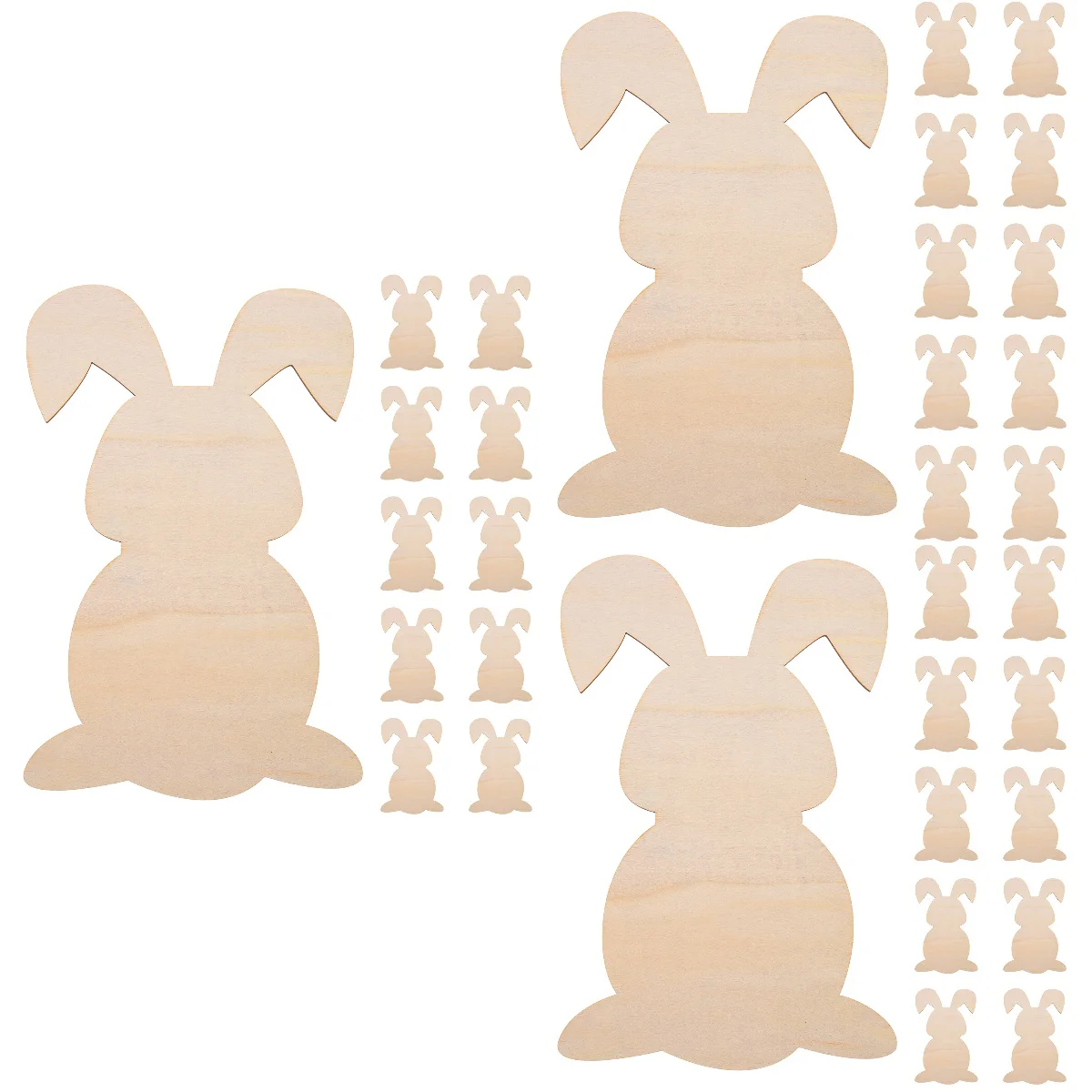 

30 pcs Easter Blank Bunny Wooden Chips Easter Bunny Wood Cutouts Wooden Slices