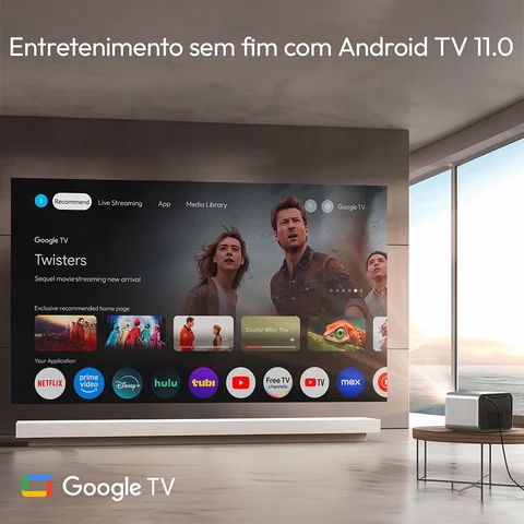Проектор 4K Full HD DLP 2200 ANSI Люмен Android TV 11.0 3D 4K