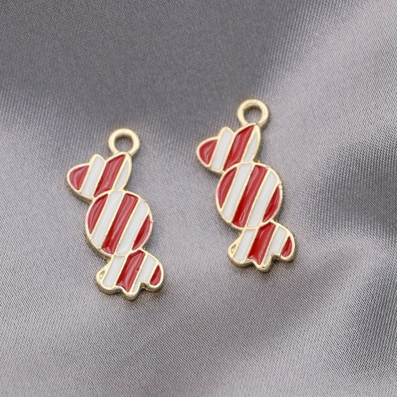 

10Pcs Enamel Candy Charm Pendant fit Bracelet Necklace Gold Plated Jewelry DIY Making Accessories 21x10mm