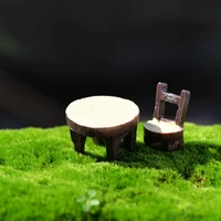 table and chair fairy garden miniatures resin wood mini flower terrarium figurines home doll house decor accessory