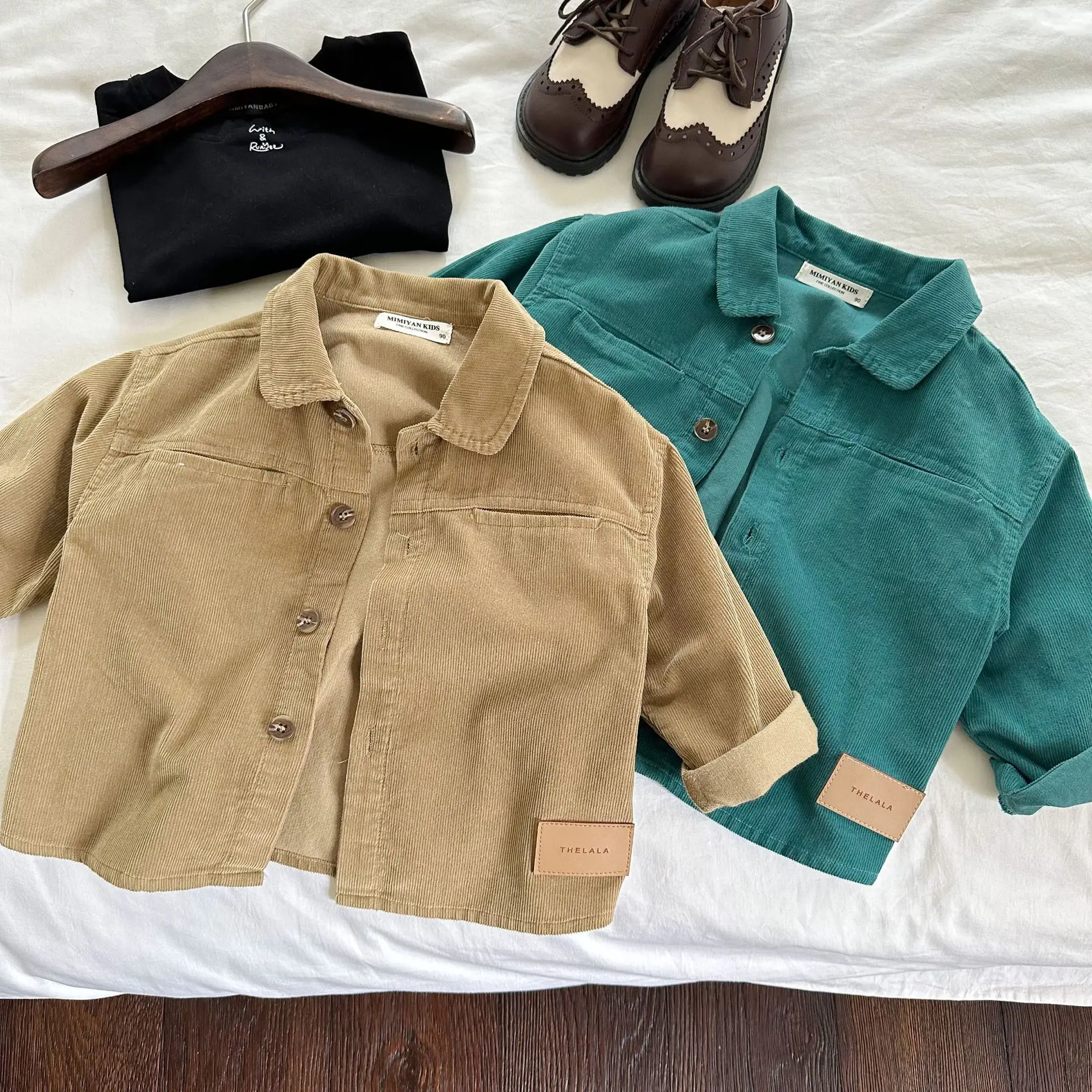 

Детская рубашка, Новинка весна-осень 2023, Однотонная рубашка для мальчиков и девочек, Повседневная простая красивая детская рубашка, пальто