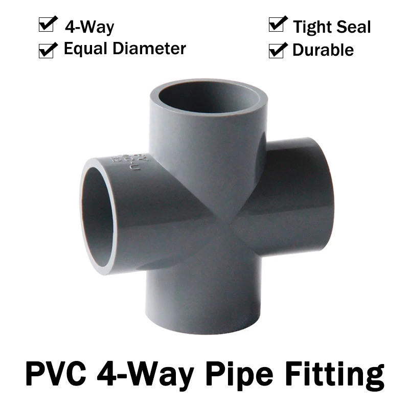 

PVC Water Pipe Fittings 4-Way 20~160mm Cross Inner Equal Diameter Connectors Plastic Joint Tube Coupler Adapter Garden Adapter