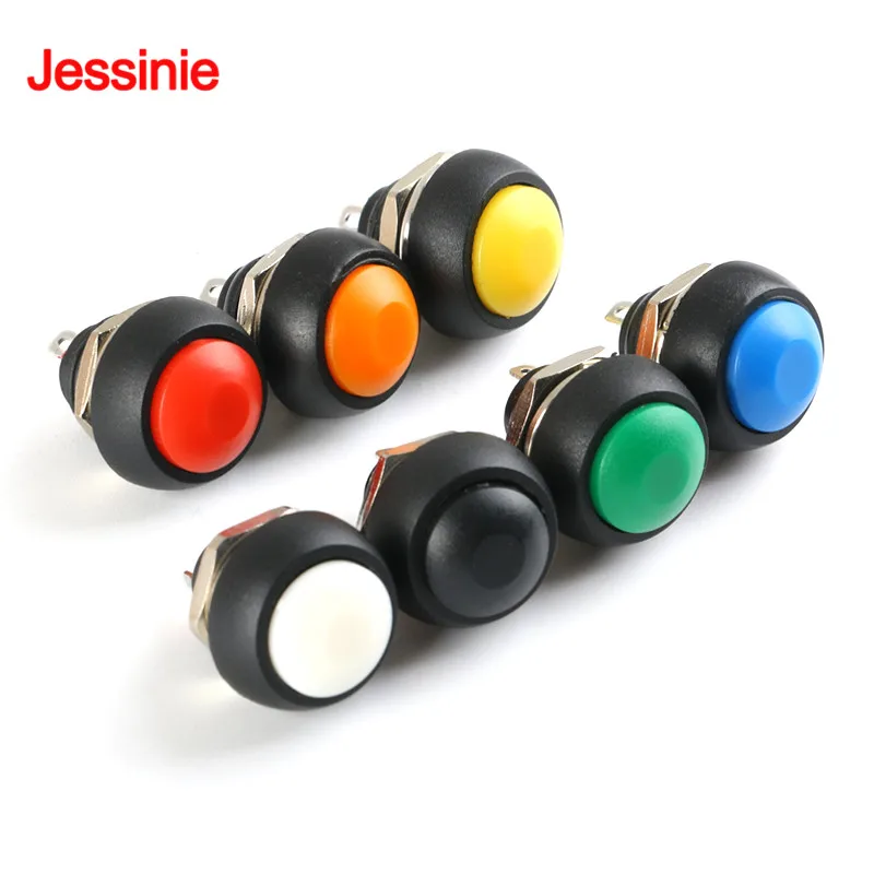 7 шт./партия водонепроницаемый кнопочный переключатель 12 мм В 1 А