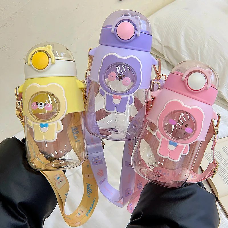 

720ML Cute Kids Water Bottle With Straw for School BPA Free Portable Outdoor Travel Drinking Tumbler Milk Cup Coffee Juice Mugs