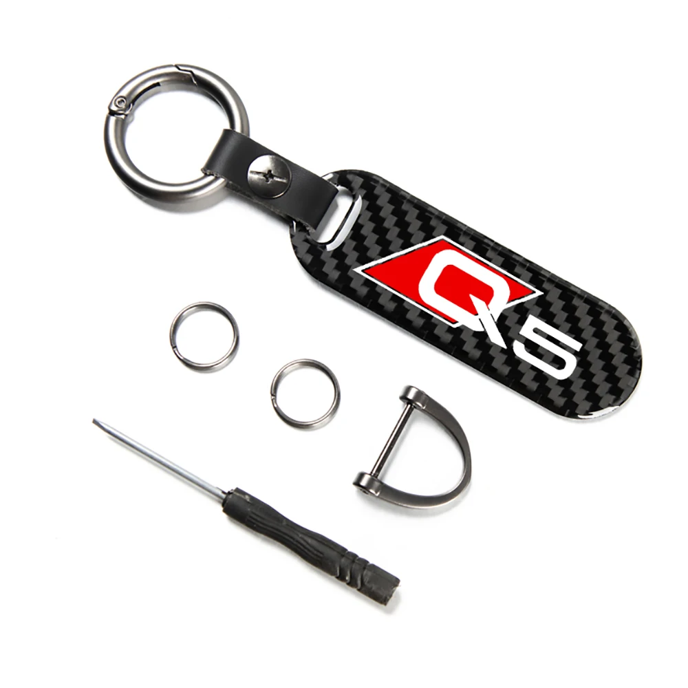 

For audi Q5 Buckle Jewelry Key Rings for audi Q5 q5 Accessories Carbon fiber support custom patterned metal keychain