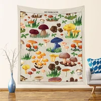 mushroom printed tapestry psychedelic tapestry funny plant flower wall hanging room tapestries art home decoration accessories