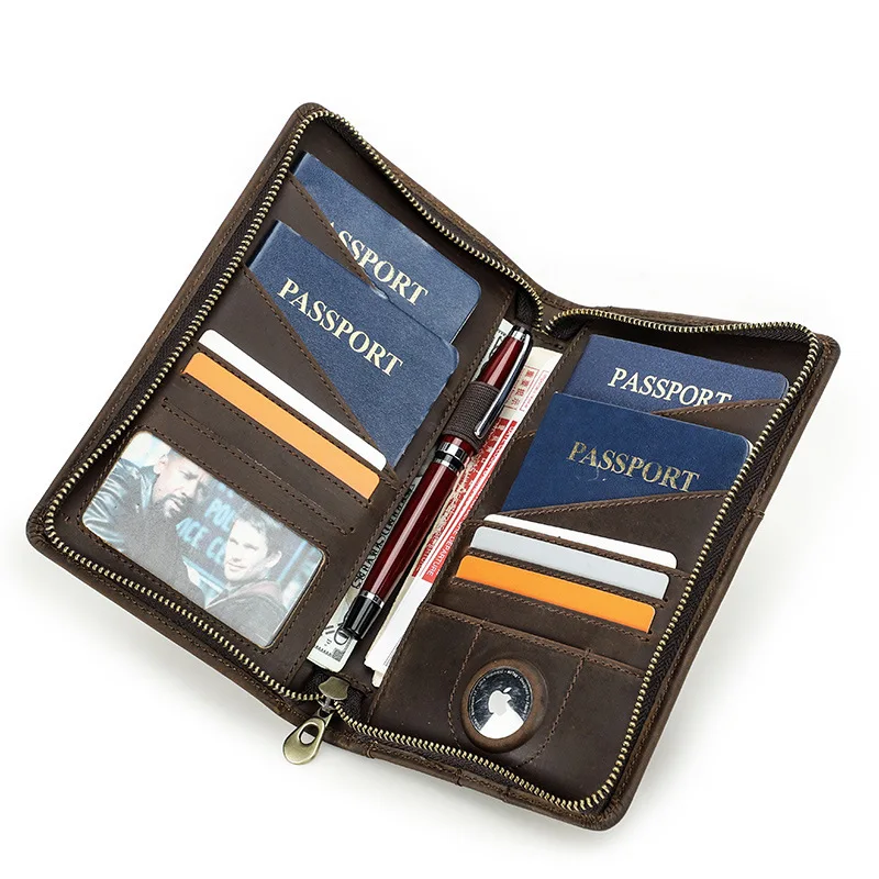 Новая модная корейская версия Crazy Horse кожаная Airtag дорожная семейная сумка для