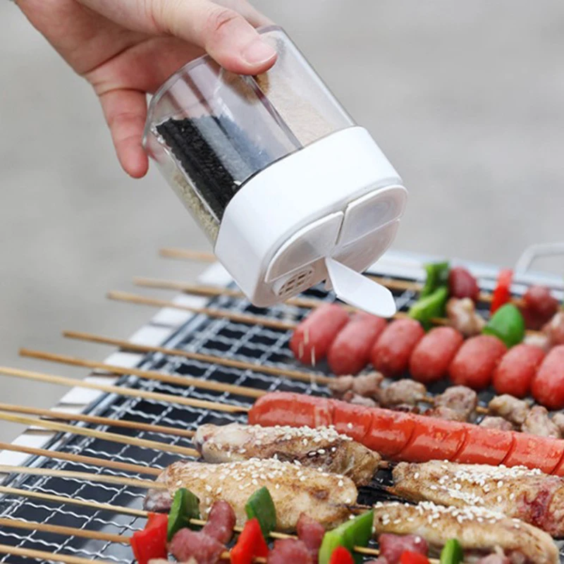 

4 In1 Seasoning Bottle Clamshell Moisture-proof BBQ Seasoning Jar Spice Organizer Bottle Kitchen Tools