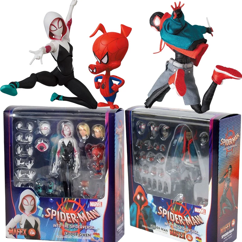 

В наличии Mafex 107 Marvel Человек-паук параллельная вселенная майль Гвен X-Мужская Моралес коллекционная игрушка экшн-модель статуя подарок на день рождения