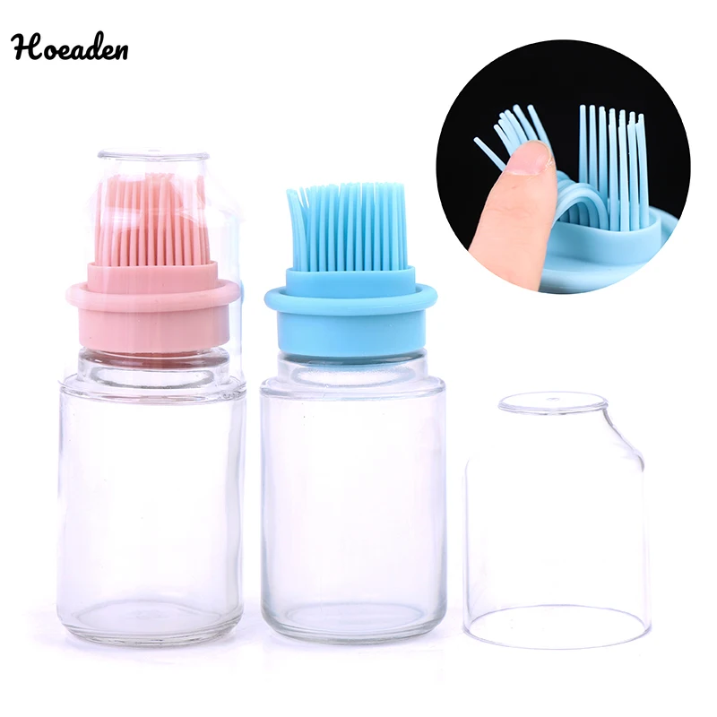 

Oil Brush With Bottle Cover Barbecue Grilling Brush High Temperature Baking Cooking Tools Plastic Oil Brush Bottle