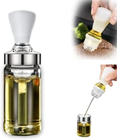 1 pcs silicone glass oil bottle with brush grill oil brushes liquid oil pastry kitchen baking bbq tool kitchen tools for bbq