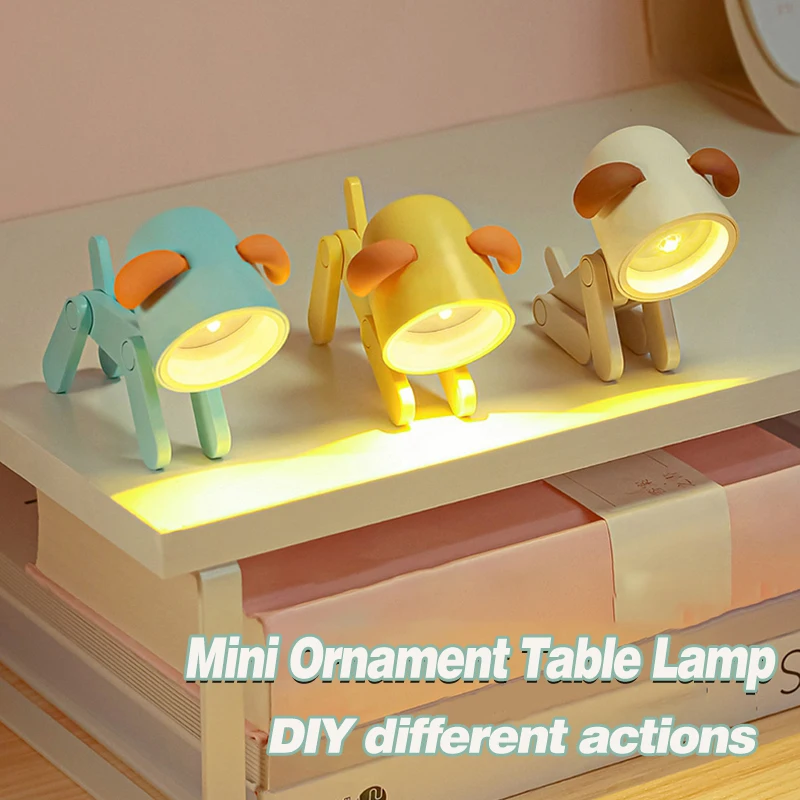 

Folding Mini Led Table Light Creative Dog Shape Night Light Desktop Ornament DIY Desk Lamp for Living room Festival Gift bracket