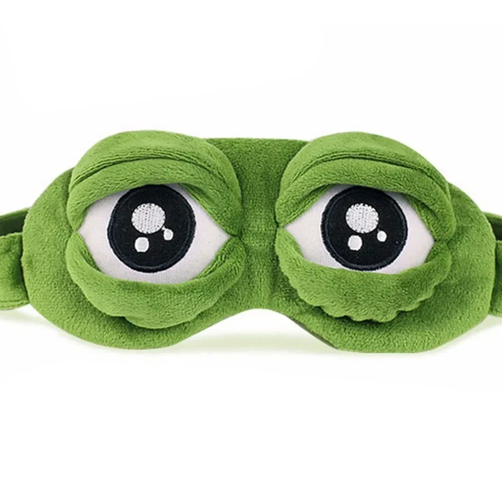 3D Sad Frog Sleep Eye Mask Мягкая комфортная маска для глаз Travel Block Patch Shade Rest Kid Adult