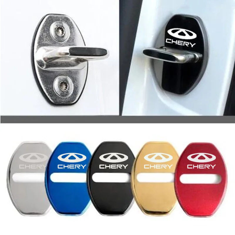 

Auto Car Door Lock Cover Emblems Case Stainless Steel For Chery Tiggo 7 Pro 2020 2021 Film Interior Trim Accessories