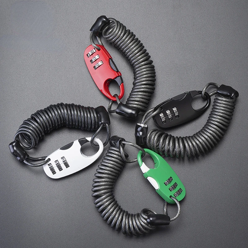 

45G 90cm Elastic Password Lock Ultralight Flexible PVC Motorcycle Helmet Lock Accessories