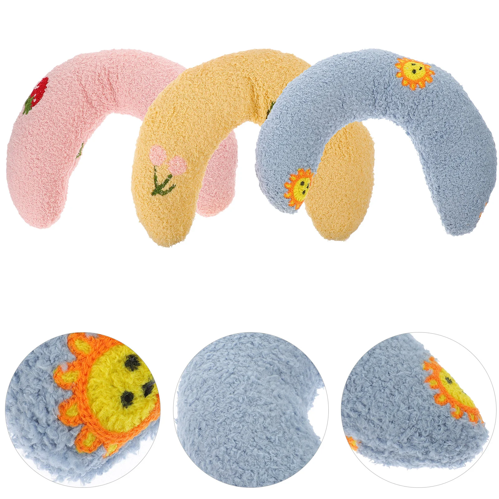 

3 Pcs Toys Dog Sleeping Pillow U-shaped Indoor Cat Kitten Neck Protective Plush Pillows Supple