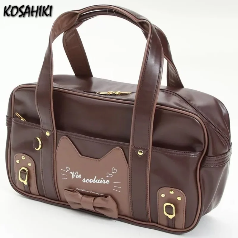 Вместительная японская сумка для подмышек в стиле преппи Лолита Лоскутные сумки