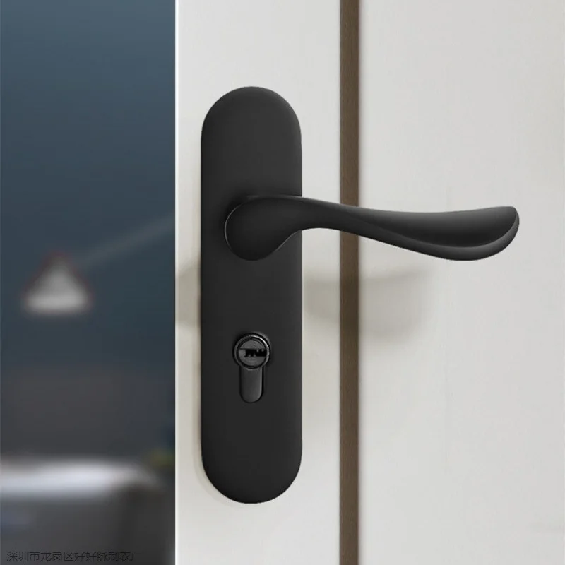 

Магнитный дверной замок для спальни, черный бесшумный замок на присоске, в современном минималистичном стиле, для раздельного помещения