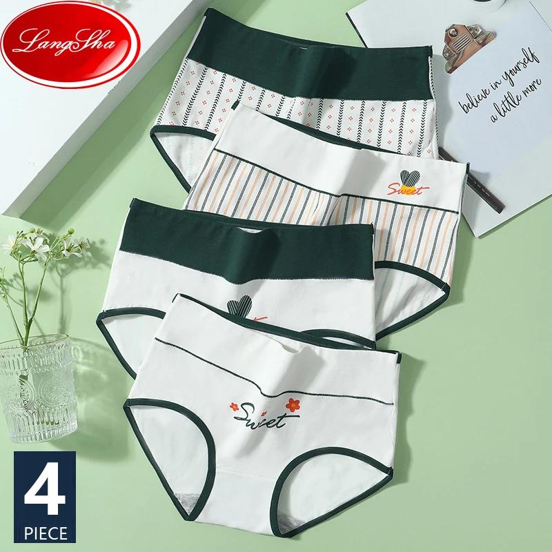  Трусы женские LANGSHA, бесшовные, с высокой талией, утягивающие, размера плюс, M-5XL, женские трусики хлопковые 