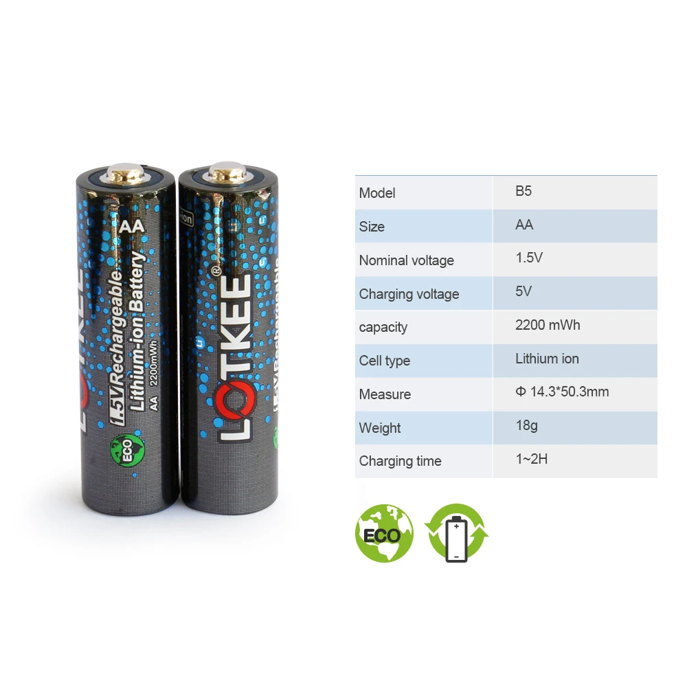 

100% 1,5 V aa литиевая батарея AA перезаряжаемая батарея