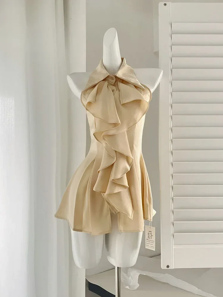 Женские сексуальные весенне-летние однотонные топы с воротником-поло открытыми