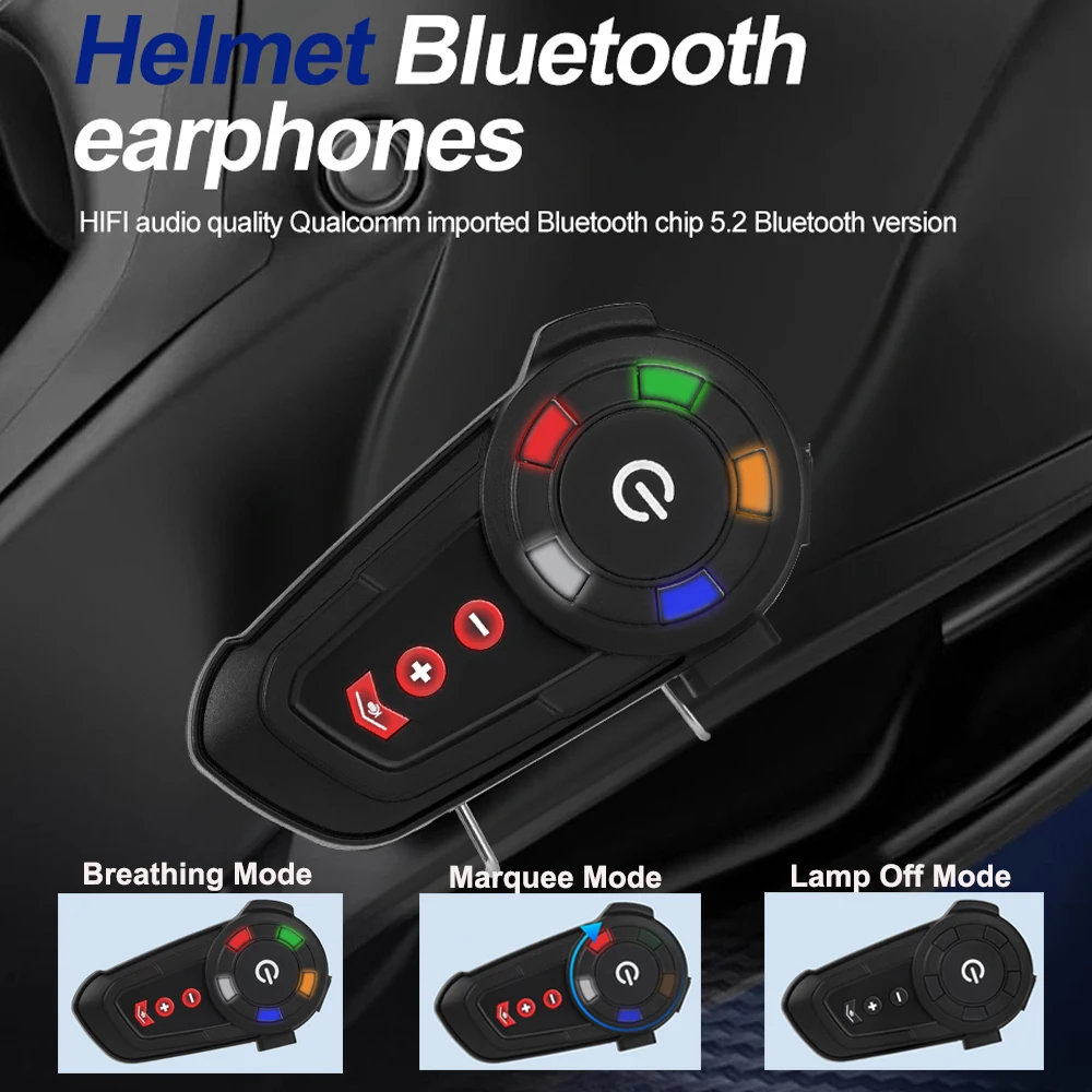 

Bluetooth-наушники для мотоциклетного шлема с 3 режимами
