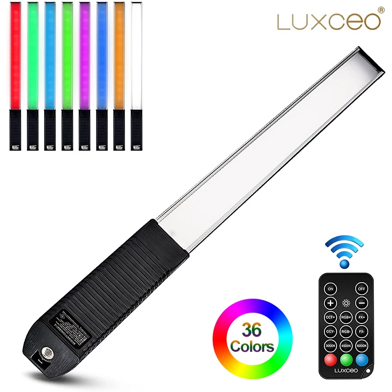 Купи LUXCEO Q508A RGB Led Stick Portable Video Light With Remote Control 36Colors Studio Photo Lamp for Photography Vlog Shooting за 2,294 рублей в магазине AliExpress