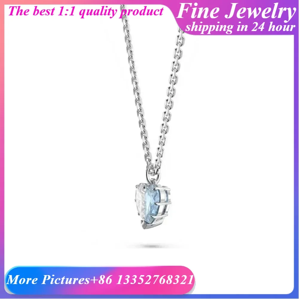 Очаровательное ожерелье с подвеской из синего драгоценного камня Kulon 520 в форме