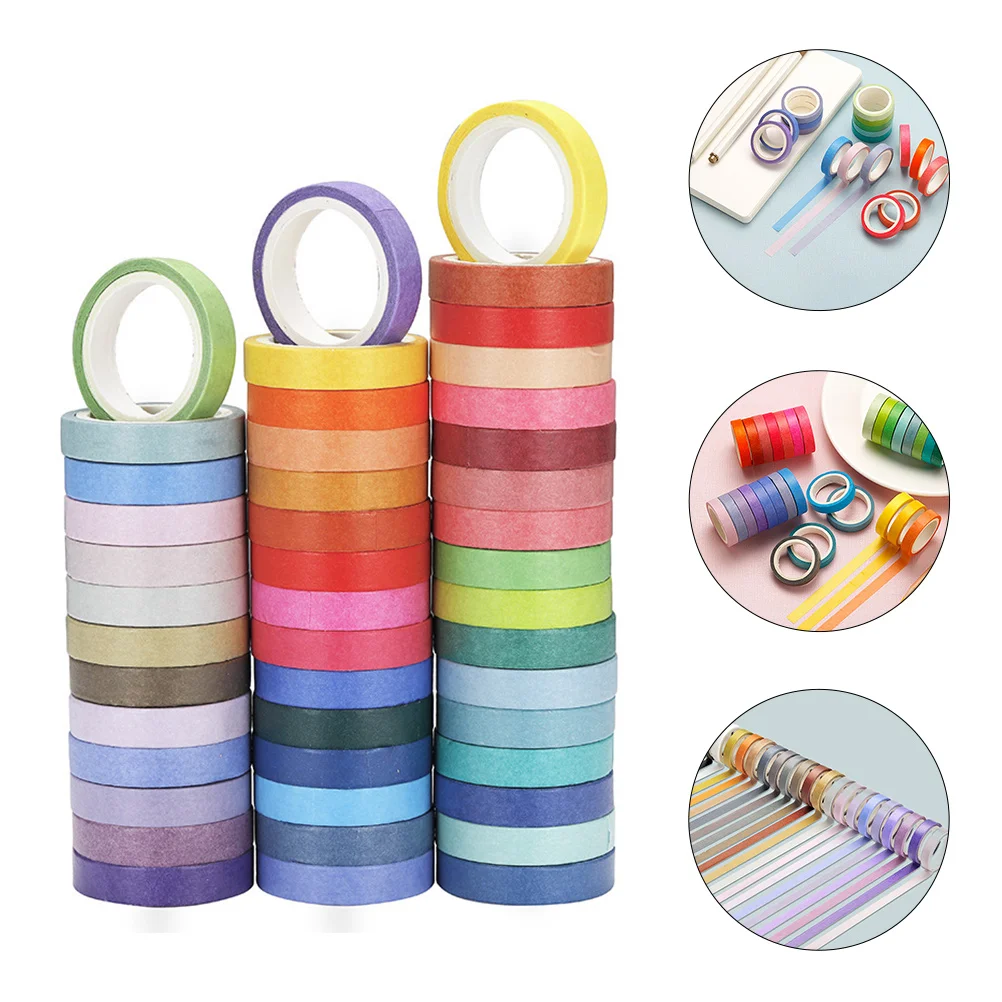 

60 Rolls Washi Masking Tape Floral Notebook Diary Book Washi Tape Notebook Note Taking Adhesive Tape Sticker Scrapbook Tape
