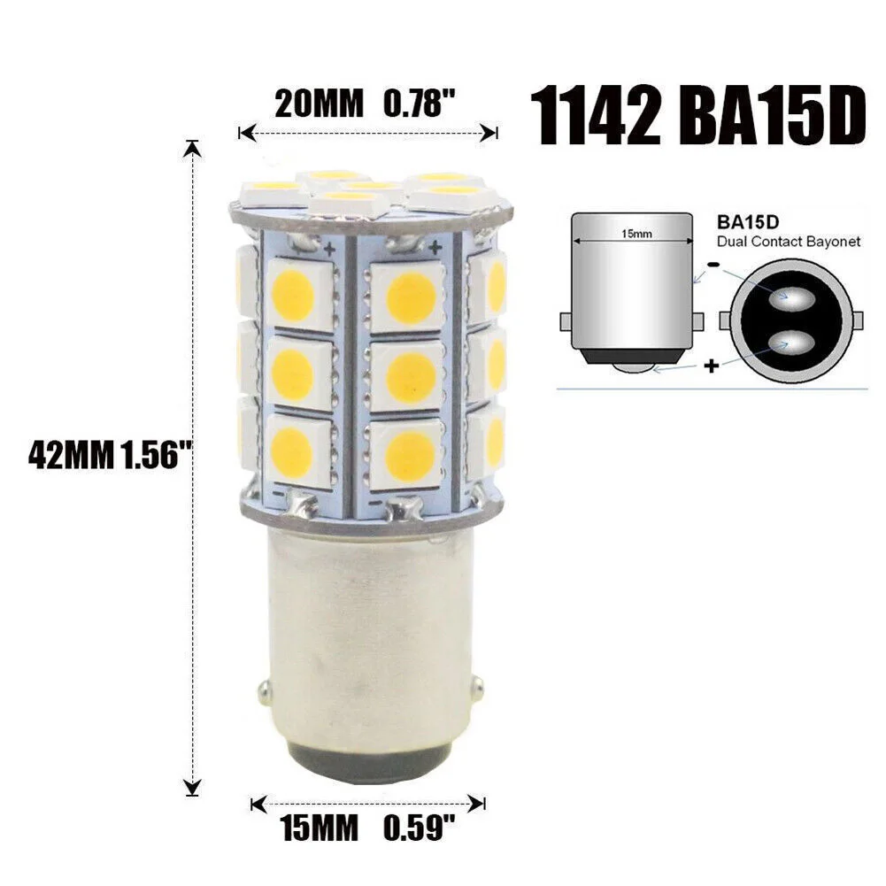 

Детали фонари для салона, белый свет, внутренние лампы 1004 1076 1142 27-SMD BA15D 6000K, белый, абсолютно новый, высокое качество