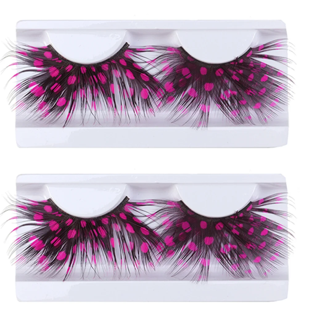 

2 Pairs False Eyelashes Dance Costume Reusable Extensional Girl Clothes Ladies Styles Dress Girls Cosplay Fake Charming