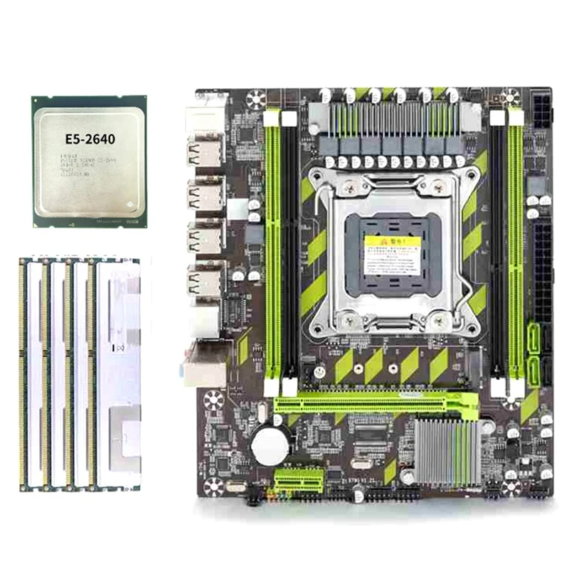 X79 Motherboard Set Xeon E5 2640 CPU E5-2640 With LGA2011 Combos 4Pcs X 4GB = 16GB Memory DDR3 RAM PC3 10600R 1333Mhz