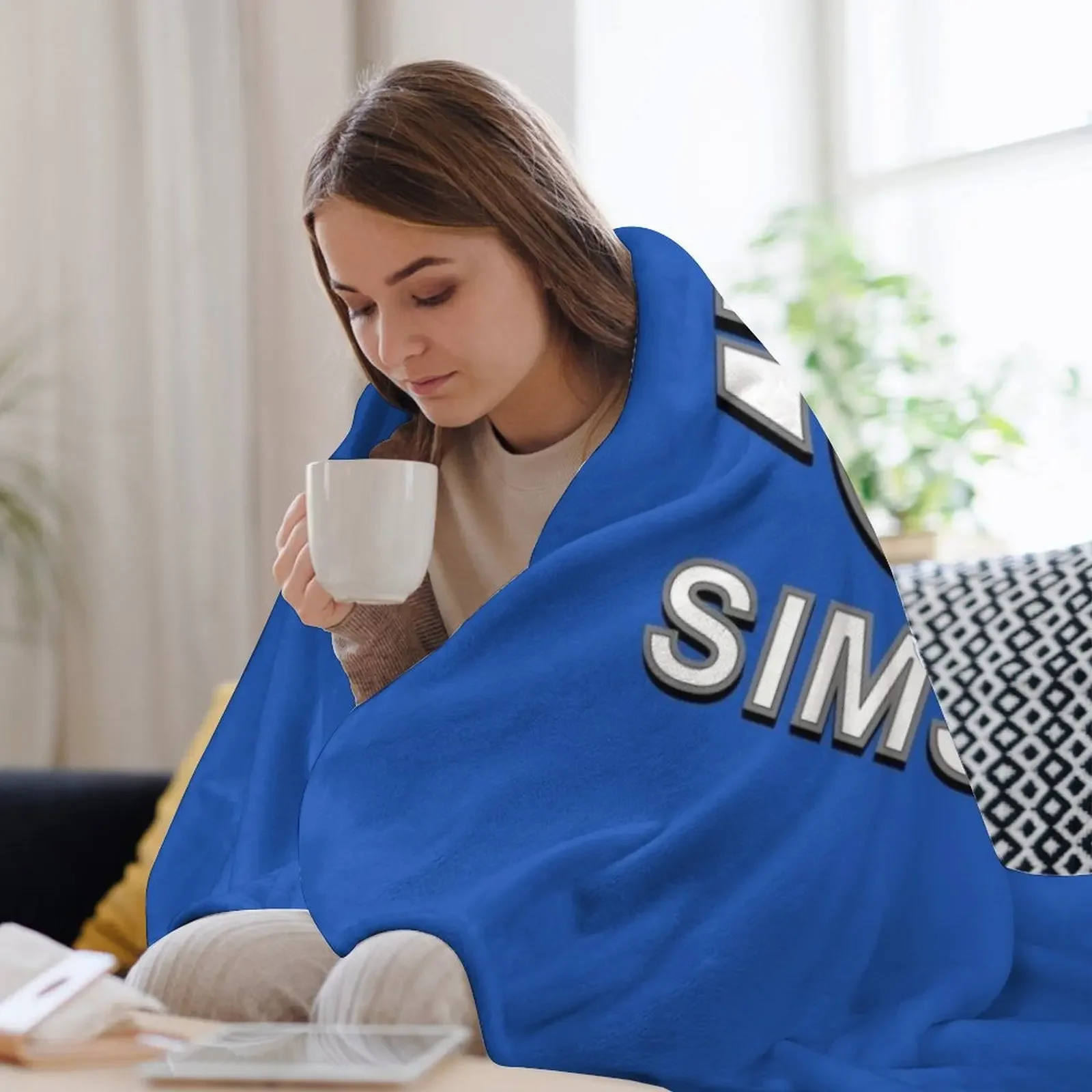 Одеяло с логотипом Simson 3D Spezial (белое) в клетку милые дорожные декоративные одеяла