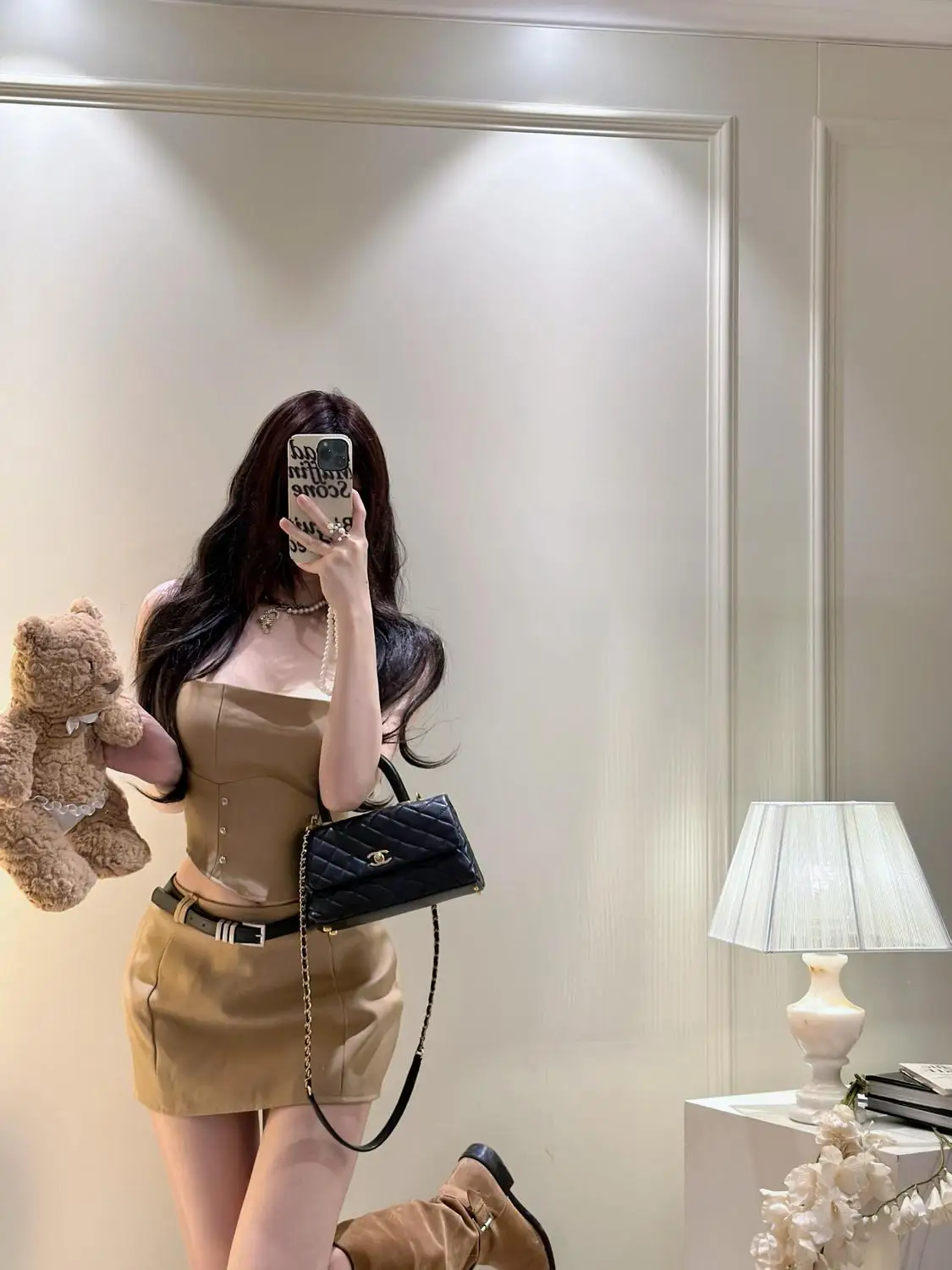 Зимний французский коричневый студенческий стиль новый комплект из 3 предметов