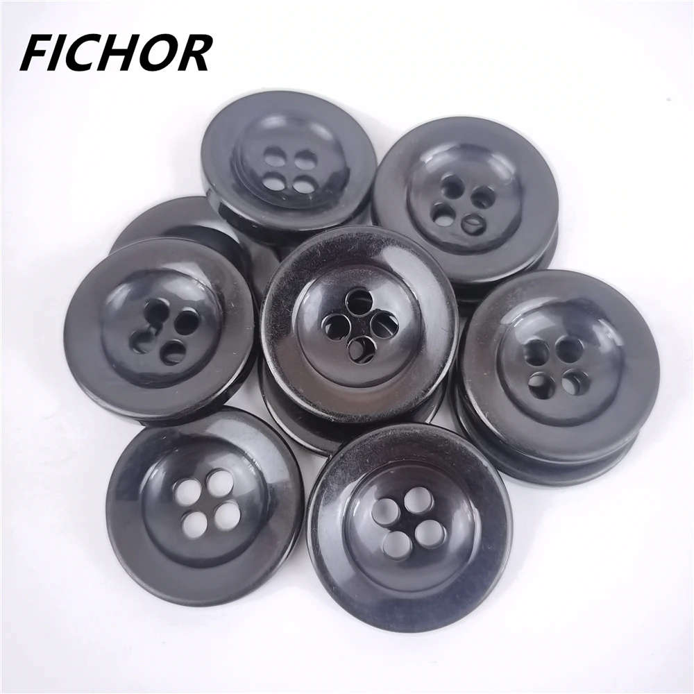 10 шт. 30 мм 4 отверстия большие черные смолы рог мужского костюма пуговицы для одежды куртки свитера белые декоративные аксессуары для шитья DIY.