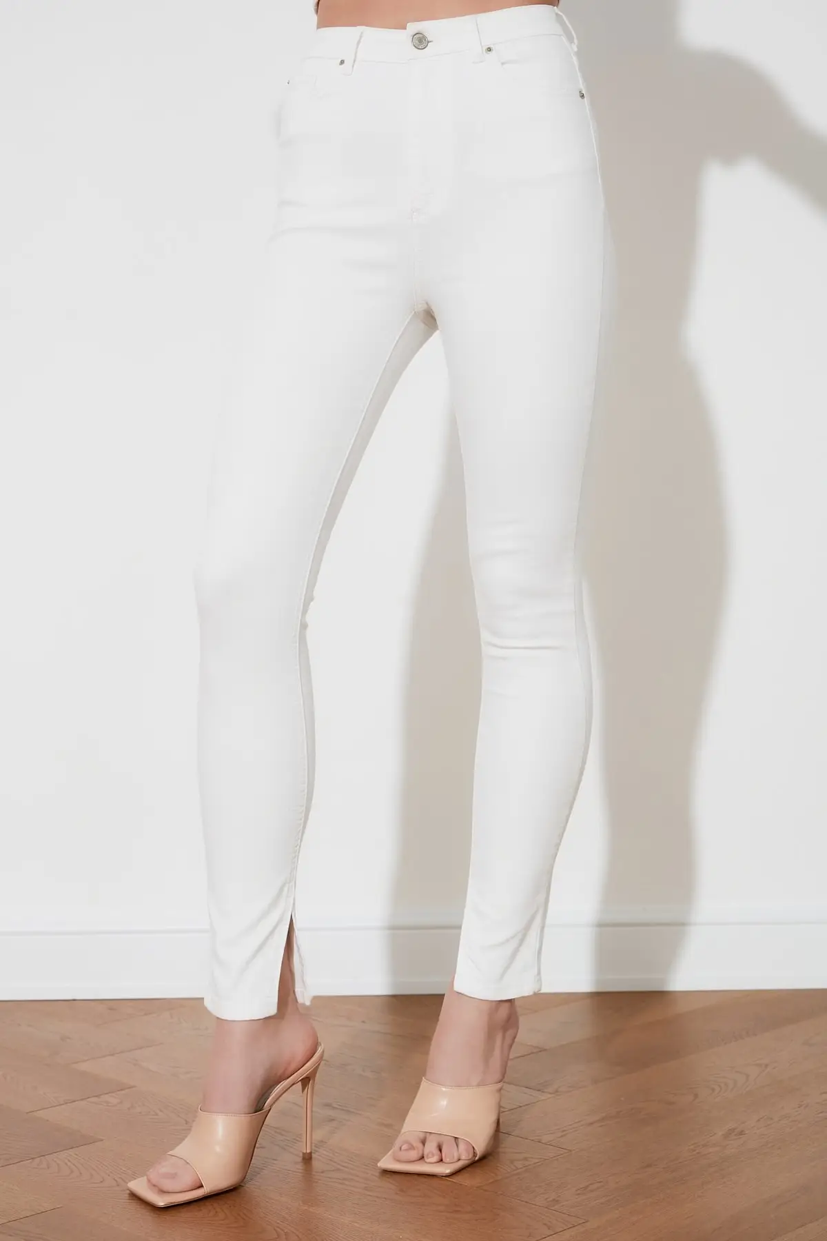 

Slit White High Waist Skinny Jean Pettitoes Women Jeans 2021