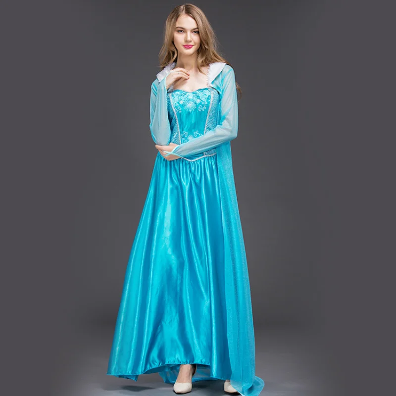 Ice and Snow Elsa Romance Elsa Princess Dress Adult Halloween cosplay Stage Costume in Europe and America cosplay costumes Gifts