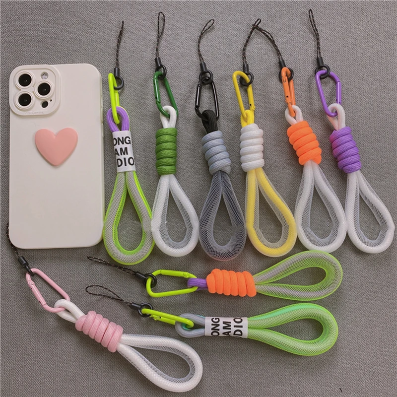 

Ремешок флуоресцентный для телефона, сетчатый шнурок для сумки, подвесные плетеные полоски, брелок для ключей